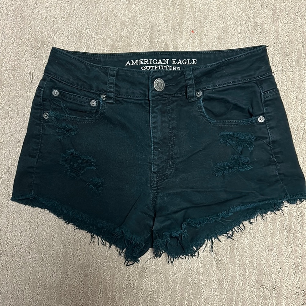 American Eagle Black Distressed Shorts SZ 4